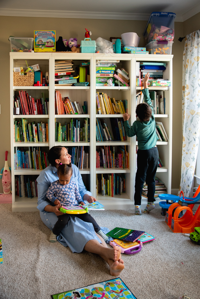 Lifestyle family photo session in a cozy, lived-in playroom Tacoma, Washington